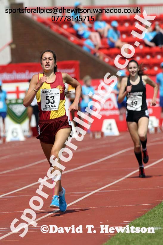 Senior girls 3000 metres, 2015 English Schools, Gateshead. Photo: David T. Hewitson/Sports for All Pics